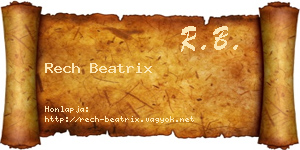Rech Beatrix névjegykártya